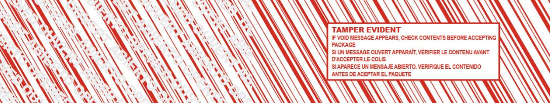 Tamper Tape TEV-STR or TEV-OVR red/white striped or solid red options