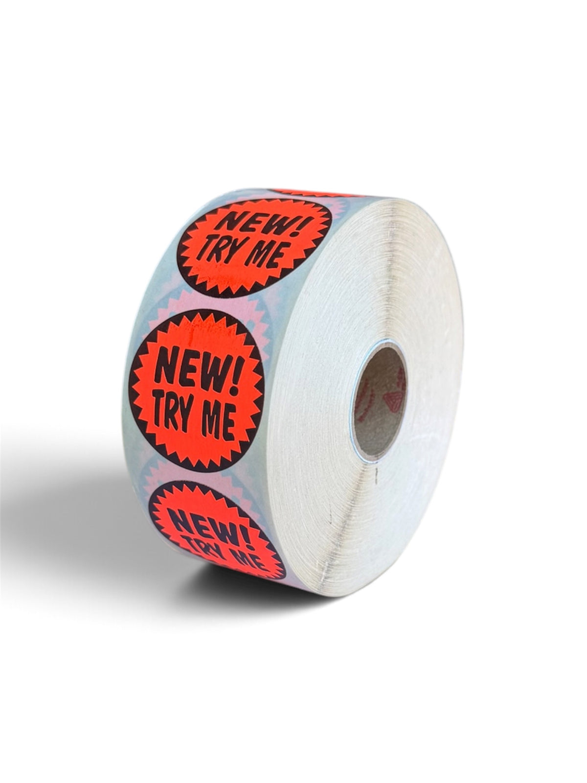 "New! Try Me!" Circle Stickers In A Roll
