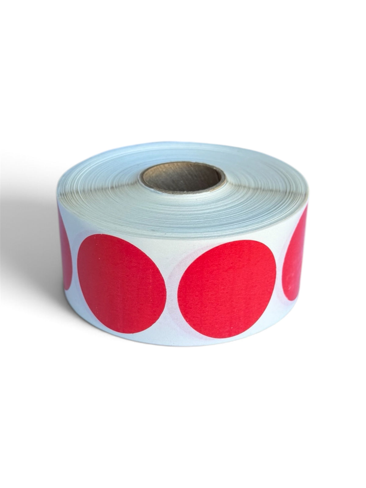 Red Inventory Sticker Dots In A Roll