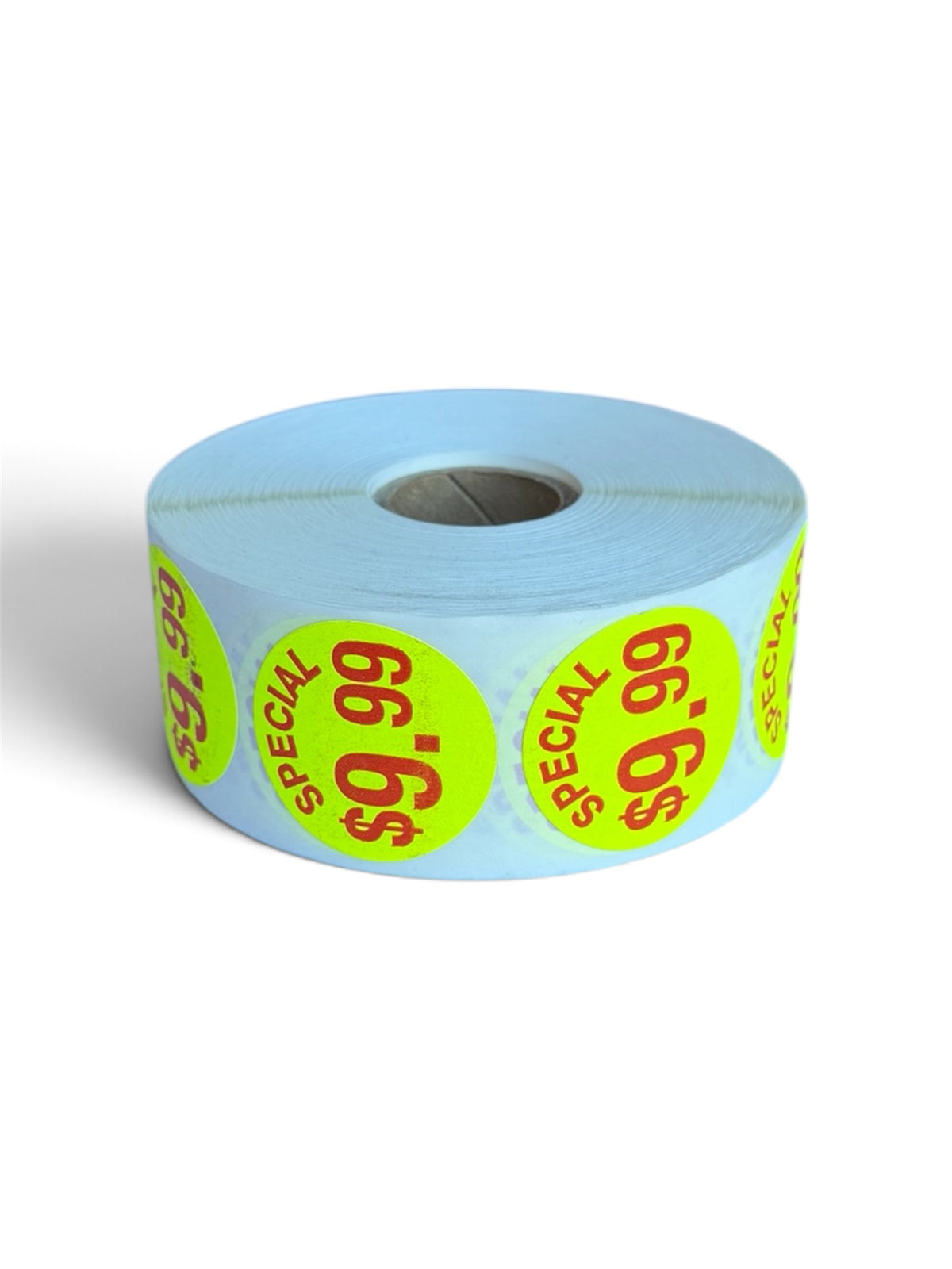 "$9.99" Fluorescent Yellow Price Stickers In A Roll