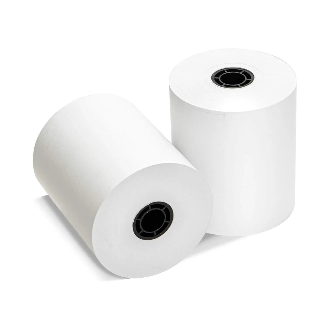 2 5/16" x 209' White Thermal receipt paper on a roll